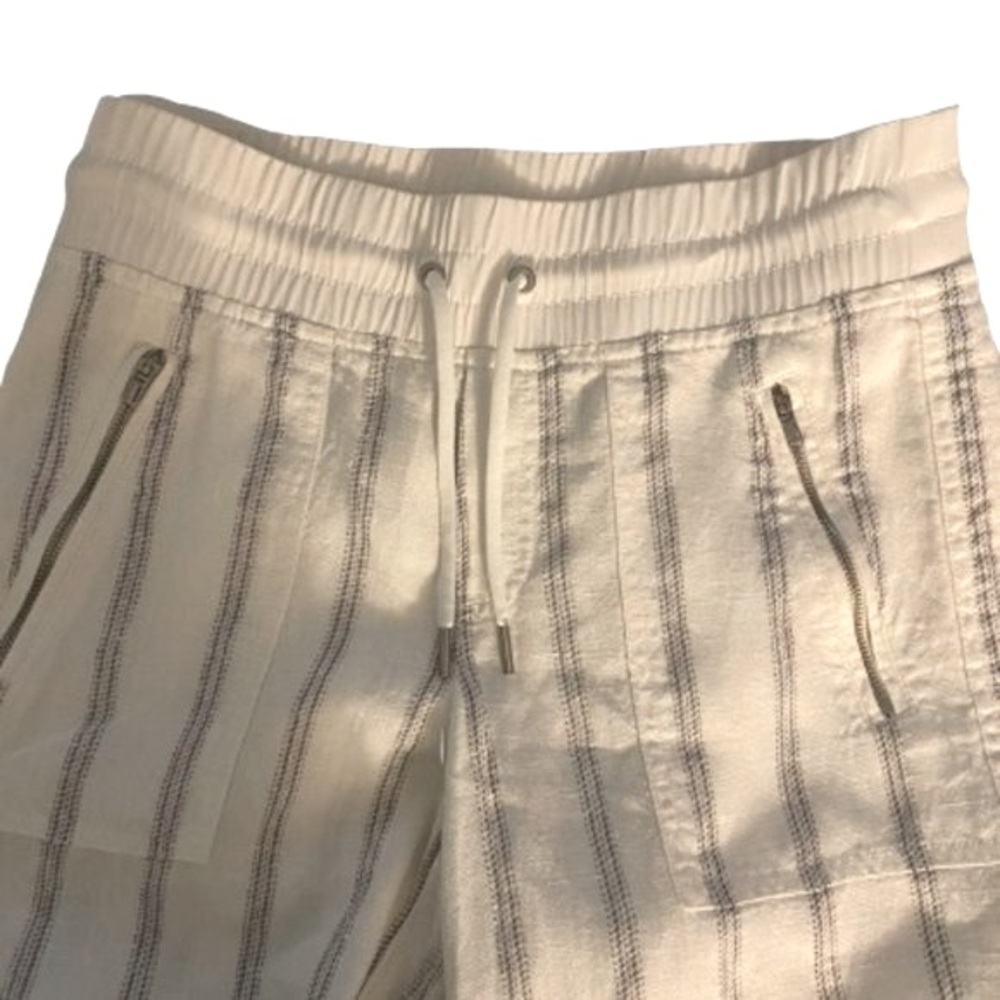 ATHLETA WOMEN'S Size 2 CABO 100% LINEN WIDE LEG ELASTIC DRAWSTRING WAIST PANTS
